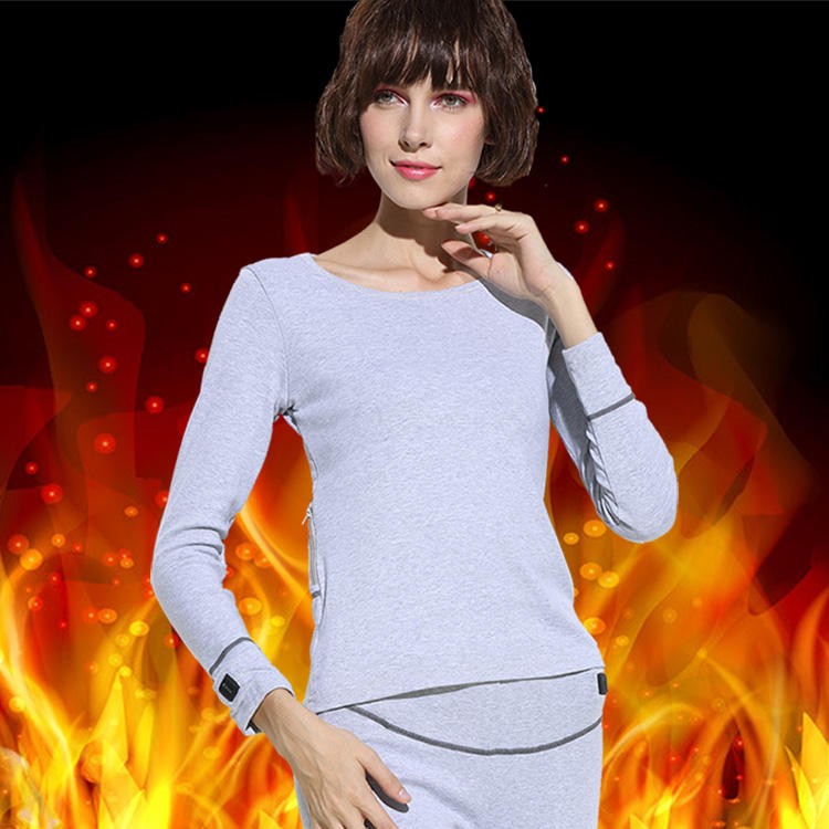 Women Soft Breathable Seamless Rechargeable Battery Keep Warm Winter Warm Thermal Heated Underwear Clothing